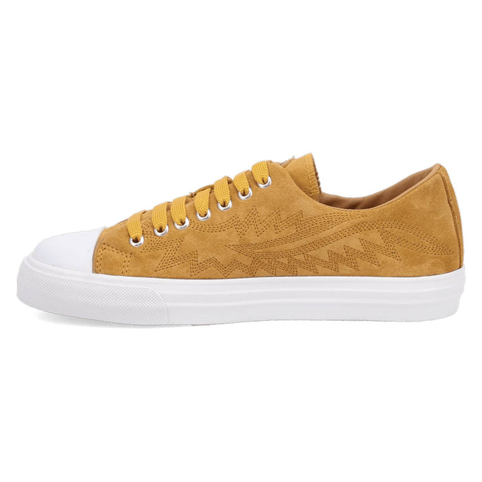 Dingo Womens Campus Mustard Suede Western Sneakers Shoes