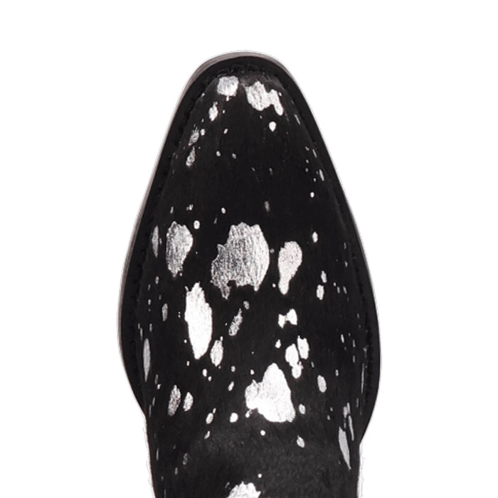 Dingo Womens Cash Cow Black Hair-on-Hide 2.5in Heel Mules Shoes