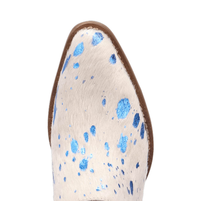 Dingo Womens Cash Cow Blue Hair-on-Hide 2.5in Heel Mules Shoes