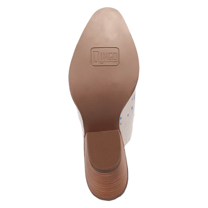Dingo Womens Cash Cow Blue Hair-on-Hide 2.5in Heel Mules Shoes