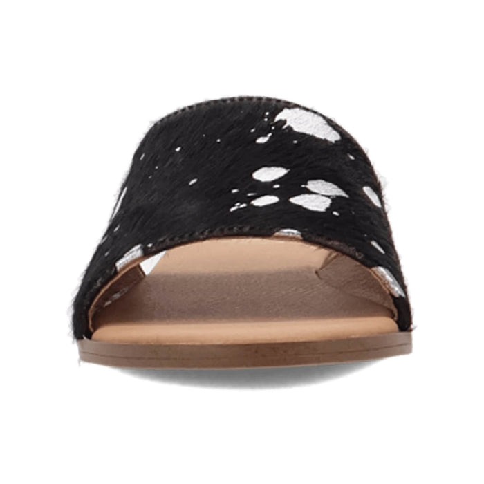 Dingo Womens Moo Moo Black Hair-on-Hide Sandals Shoes