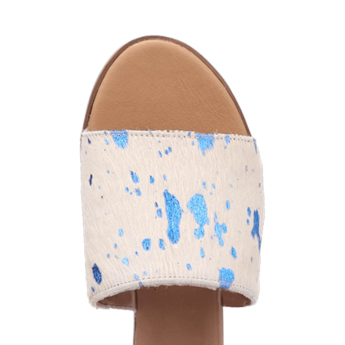 Dingo Womens Moo Moo Blue Hair-on-Hide Sandals Shoes