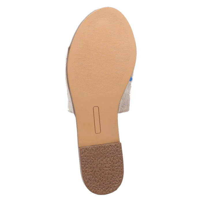 Dingo Womens Moo Moo Blue Hair-on-Hide Sandals Shoes