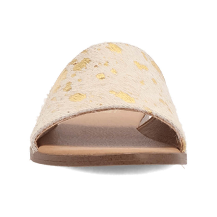 Dingo Womens Moo Moo Gold Hair-on-Hide Sandals Shoes
