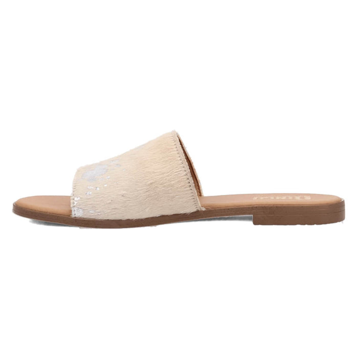 Dingo Womens Moo Moo Silver Hair-on-Hide Sandals Shoes
