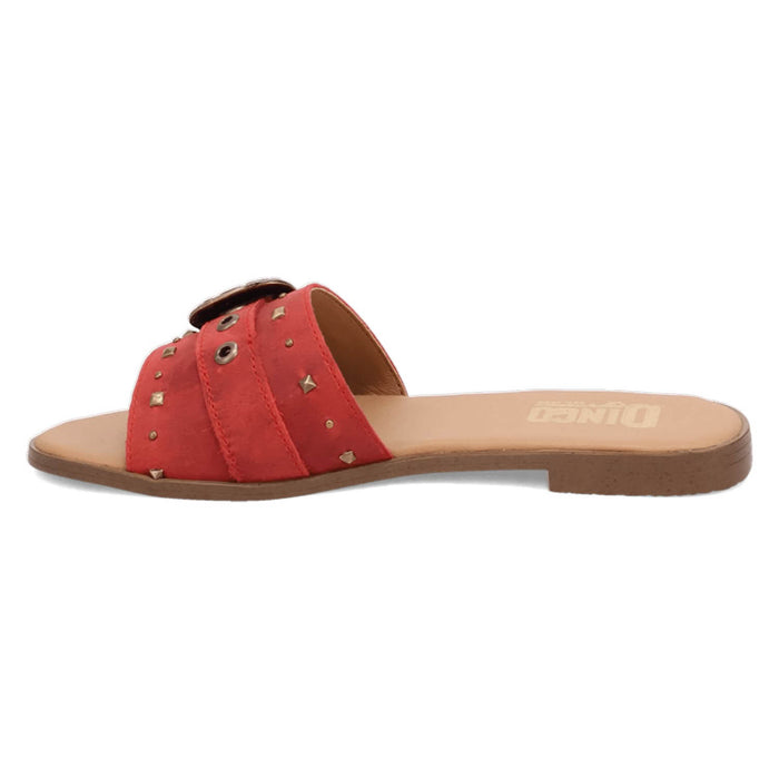 Dingo Womens Lariat Red Leather Buckle Sandals Shoes