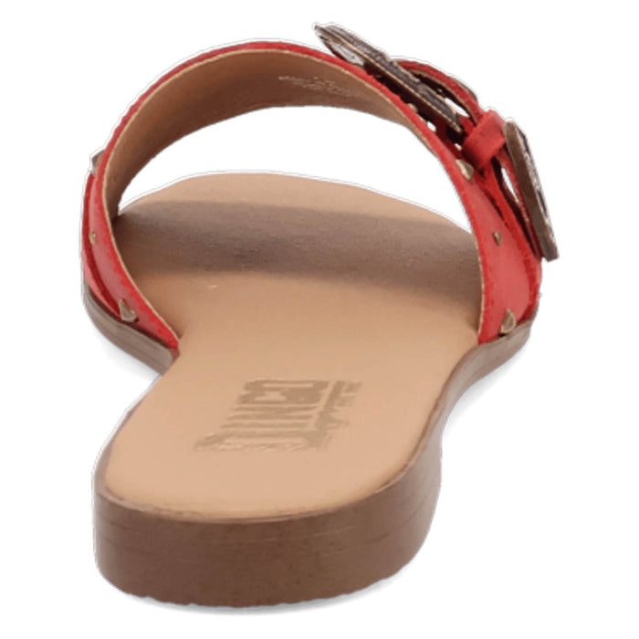 Dingo Womens Lariat Red Leather Buckle Sandals Shoes