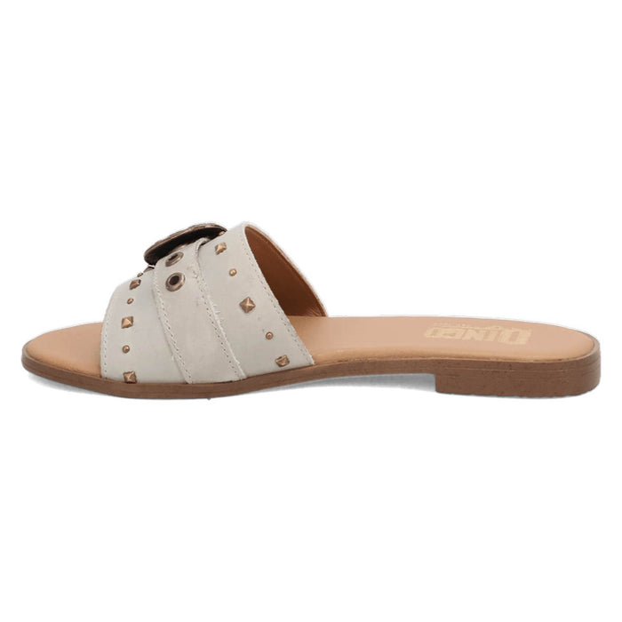 Dingo Womens Lariat White Leather Buckle Sandals Shoes