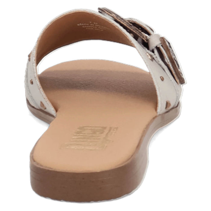 Dingo Womens Lariat White Leather Buckle Sandals Shoes