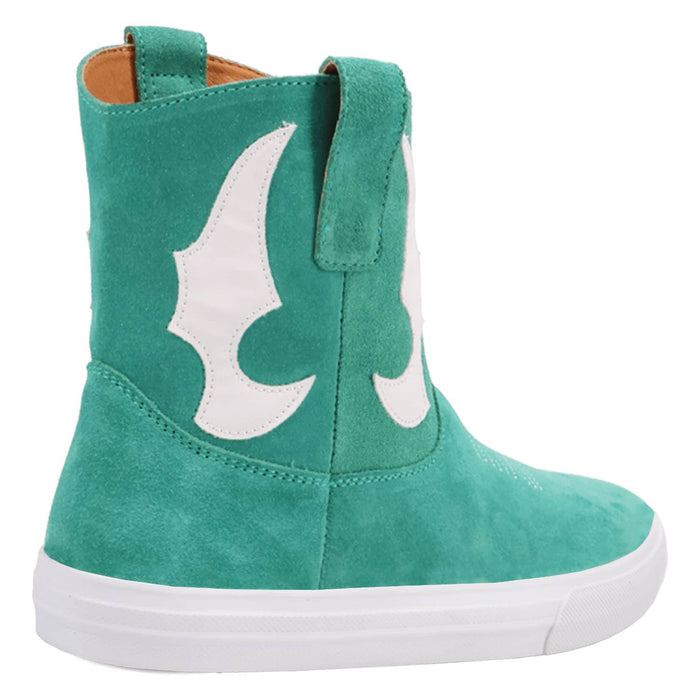 Dingo Womens Ollie Sneaker Green Suede 5in Ankle Boots
