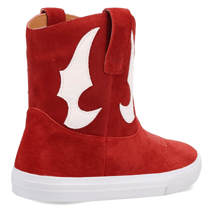 Dingo Womens Ollie Sneaker Red Suede 5in Ankle Boots