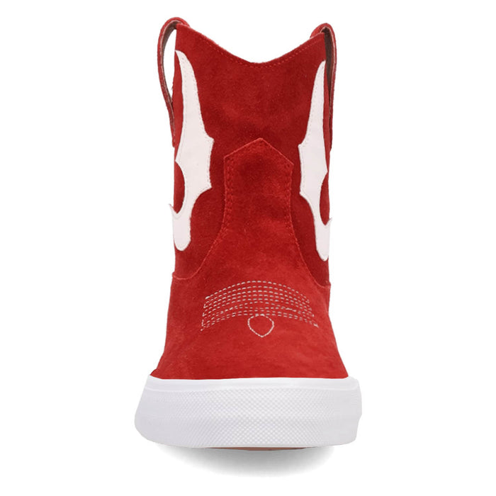 Dingo Womens Ollie Sneaker Red Suede 5in Ankle Boots