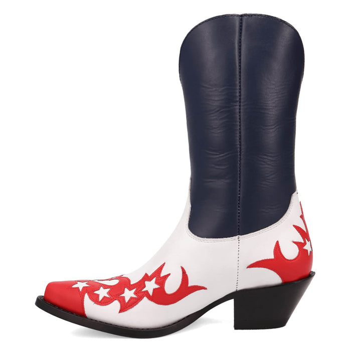 Dingo Womens Ride Em Cowgirl Multi-Color Leather 11in Cowboy Boots