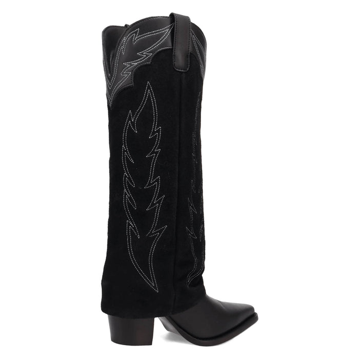 Dingo Womens Wild Horses Black Leather 16in Cowboy Boots
