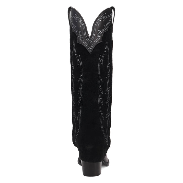 Dingo Womens Wild Horses Black Leather 16in Cowboy Boots