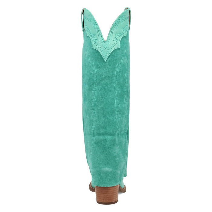 Dingo Womens Wild Horses Green Leather 16in Cowboy Boots