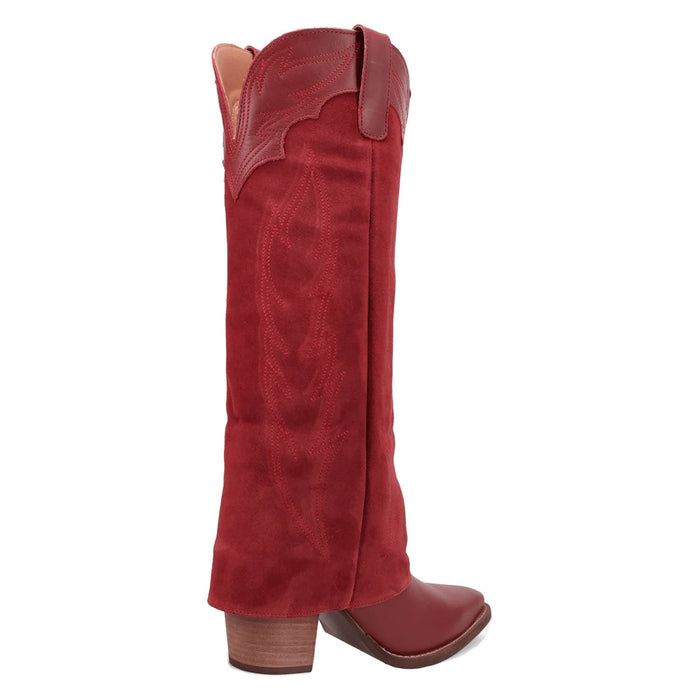 Dingo Womens Wild Horses Red Leather 16in Cowboy Boots