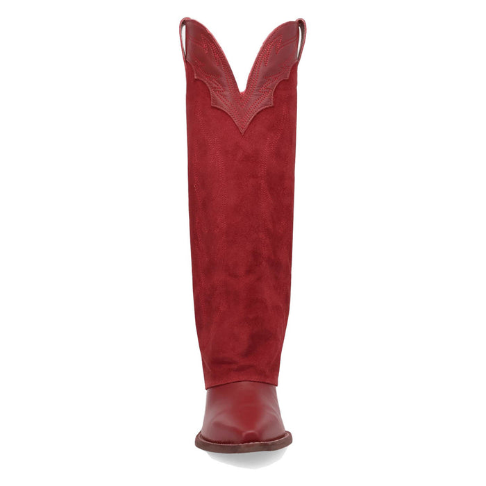 Dingo Womens Wild Horses Red Leather 16in Cowboy Boots