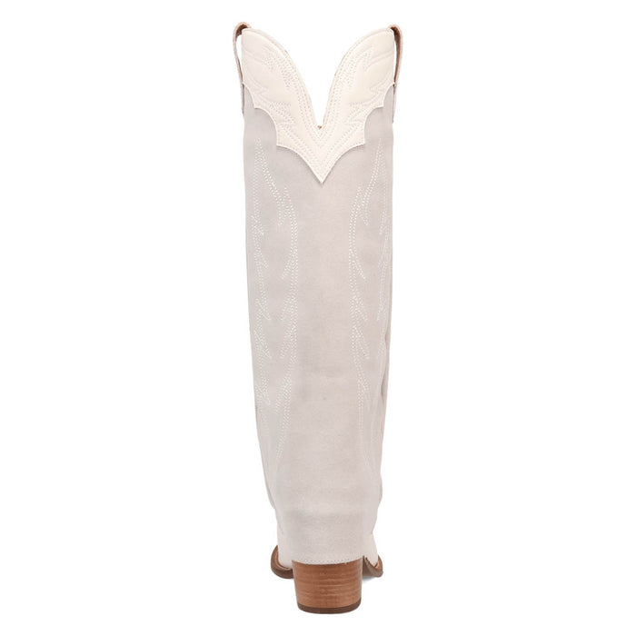 Dingo Womens Wild Horses White Leather 16in Cowboy Boots