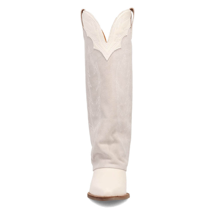 Dingo Womens Wild Horses White Leather 16in Cowboy Boots