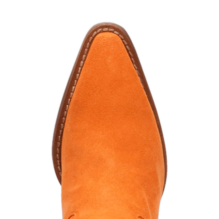 Dingo Womens Twister Orange Suede 16in Fringe Cowboy Boots