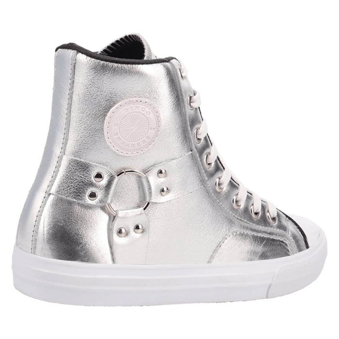 Dingo Womens Knarly Silver Leather Harness Sneakers Shoes