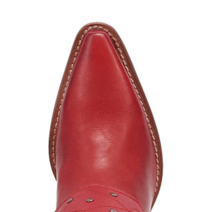Dingo Womens Grit N Grace Red Leather 16in Stud Fashion Boots