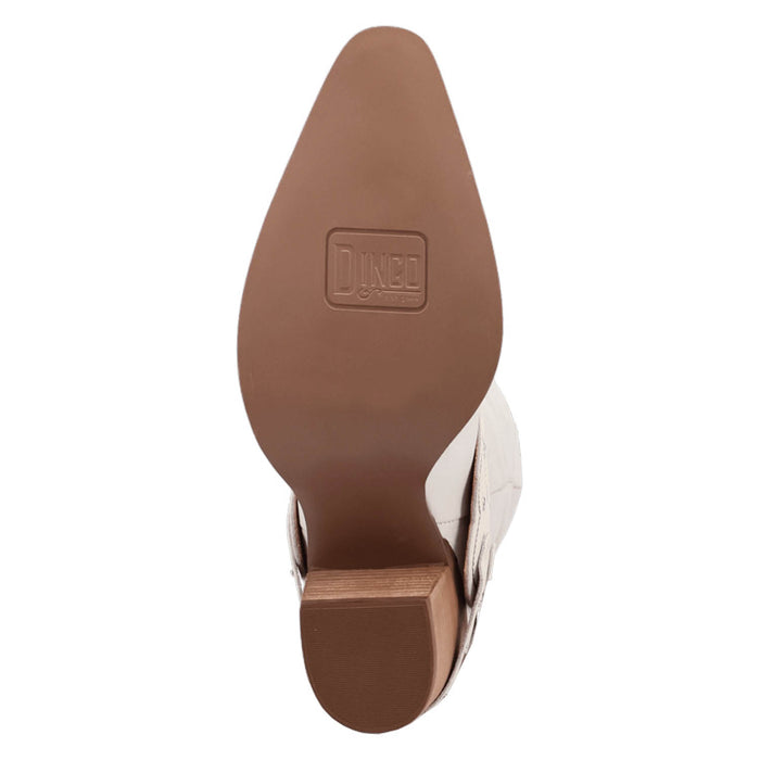 Dingo Womens Grit N Grace White Leather 16in Stud Fashion Boots