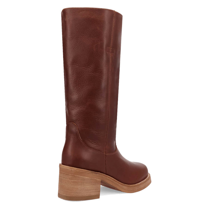 Dingo Womens Vagabond Brown Leather 14in Vintage Fashion Boots