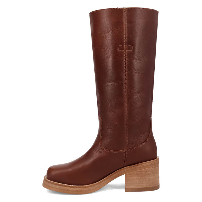 Dingo Womens Vagabond Brown Leather 14in Vintage Fashion Boots