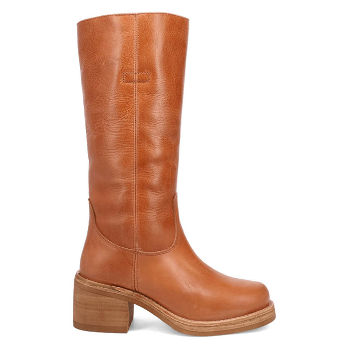 Dingo Womens Vagabond Tan Leather 14in Vintage Fashion Boots