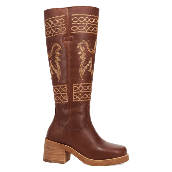 Dingo Womens Avalon Brown Leather 16in Vintage Fashion Boots