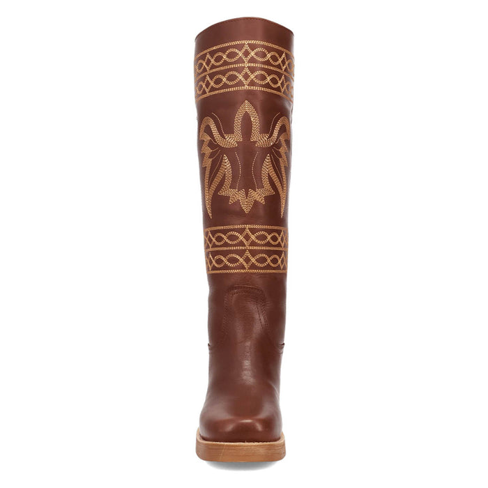 Dingo Womens Avalon Brown Leather 16in Vintage Fashion Boots