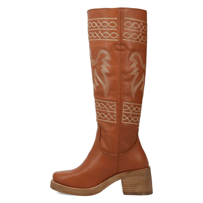 Dingo Womens Avalon Russet Leather 16in Vintage Fashion Boots