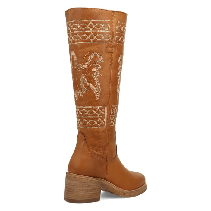 Dingo Womens Avalon Tan Leather 16in Vintage Fashion Boots