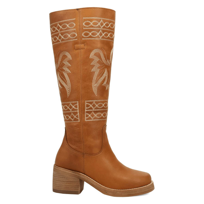 Dingo Womens Avalon Tan Leather 16in Vintage Fashion Boots