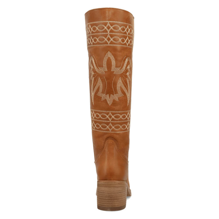 Dingo Womens Avalon Tan Leather 16in Vintage Fashion Boots