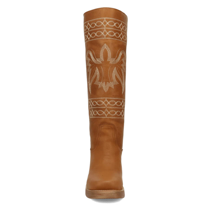 Dingo Womens Avalon Tan Leather 16in Vintage Fashion Boots