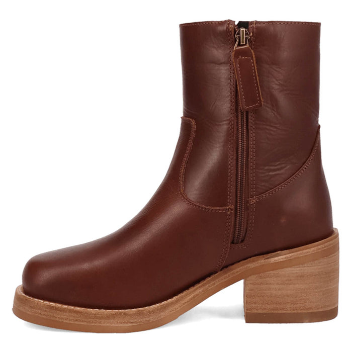 Dingo Womens Roxy Bootie Brown Leather 7in Ankle Boots