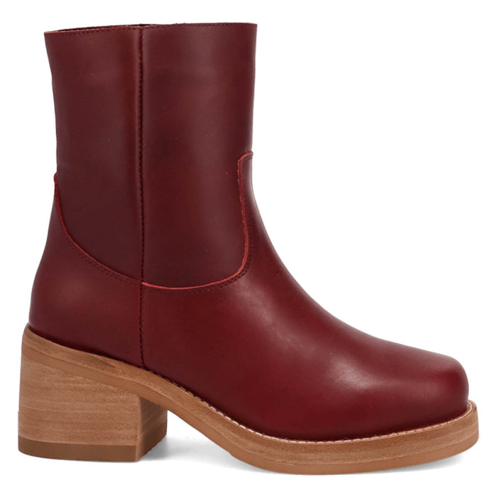 Dingo Womens Roxy Bootie Merlot Leather 7in Ankle Boots