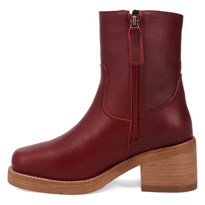 Dingo Womens Roxy Bootie Merlot Leather 7in Ankle Boots