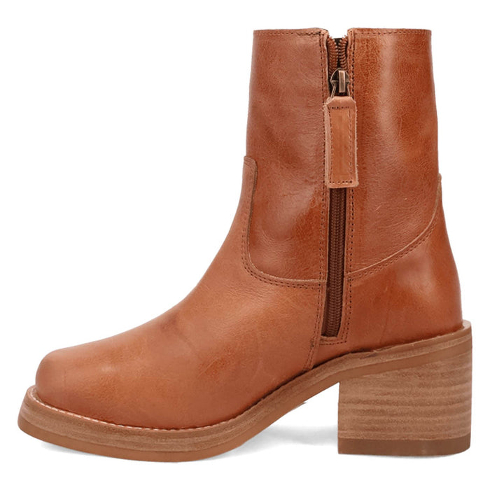 Dingo Womens Roxy Bootie Tan Leather 7in Ankle Boots