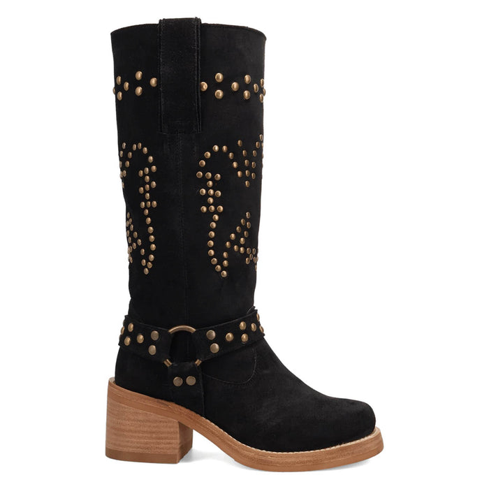 Dingo Womens Troubadour Black Suede 16in Fashion Boots