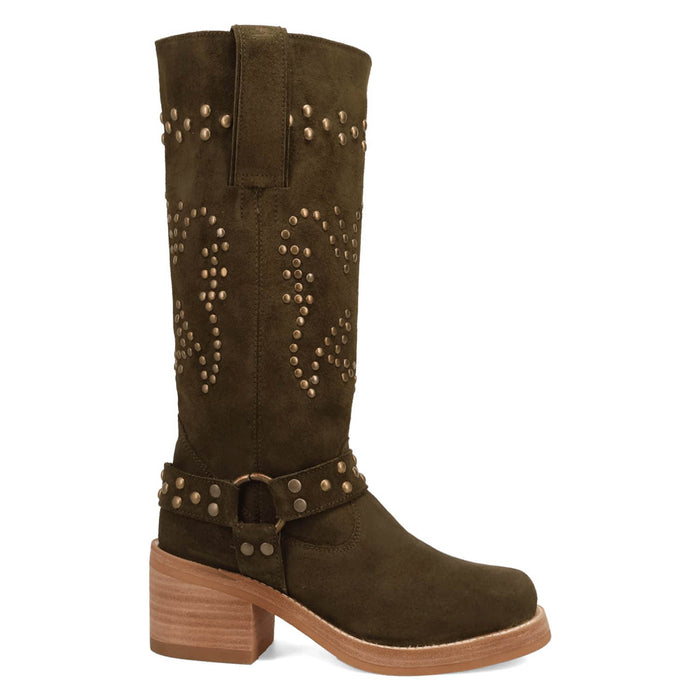 Dingo Womens Troubadour Olive Suede 16in Fashion Boots