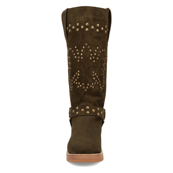 Dingo Womens Troubadour Olive Suede 16in Fashion Boots