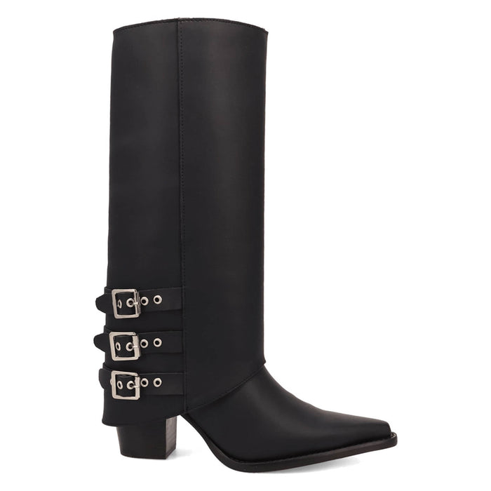Dingo Womens Urban Cowgirl Black Leather 15in Fashion Boots