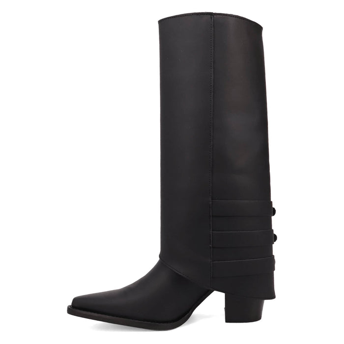 Dingo Womens Urban Cowgirl Black Leather 15in Fashion Boots