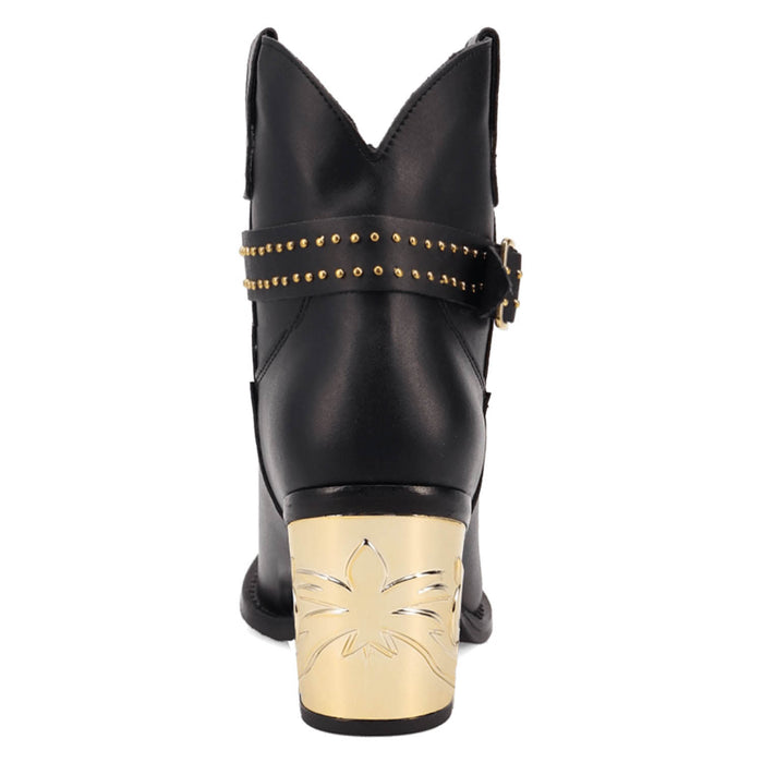 Dingo Womens Milan Bootie Black Leather 7in Ankle Boots