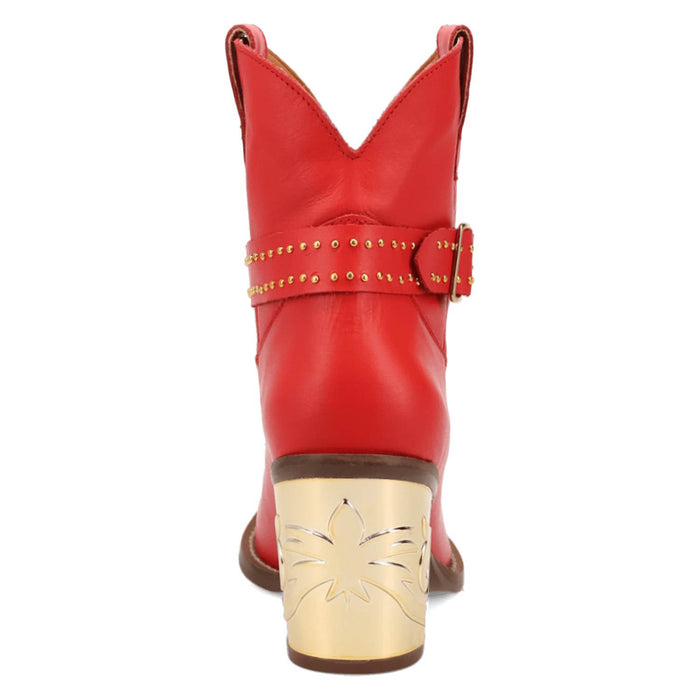 Dingo Womens Milan Bootie Red Leather 7in Ankle Boots