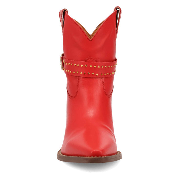 Dingo Womens Milan Bootie Red Leather 7in Ankle Boots